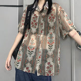 Hearujoy Oversized Bohemian T Shirt Men New Summer Street Y2k Shirts Mens Loose Thin Perspective Sexy Chiffon Short-sleeved Top Clothing